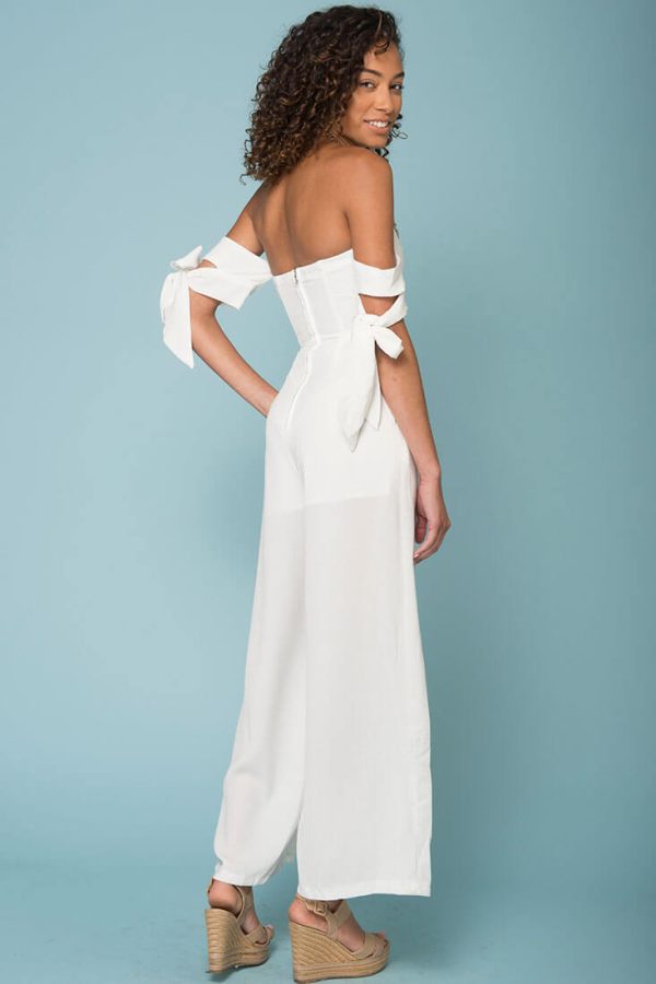 Kyndall Tube Top Jumpsuit White Sale