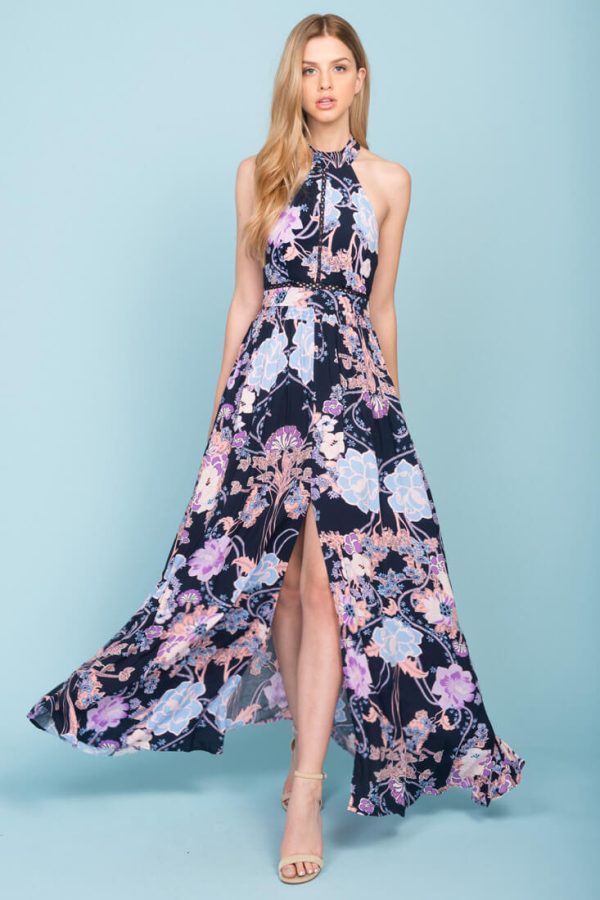 Baylor Floral Maxi Dress Navy Online now