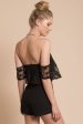 Adeline Lace Open Back Club Party Romper Black Fashion