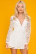 Helena Embroidered Sleeve Romper White For Sale