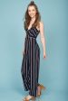 Kallie Striped Jumpsuit Navy Online Sale