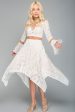 Aria Bell Sleeve Dress White Sale