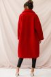 Berlin Notched Lapel Longline Fleece Coat Red Online