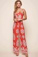 Angie Tie Back Jumpsuit Red For Sale