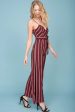 Kallie Striped Jumpsuit Wine For Cheap