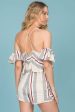 Eileen Striped Romper Grey   Red Hot on Sale