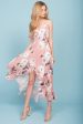 Angelina Hi Low Floral Print Dress Pink Blush Online