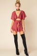 Shelly Ruffled cutout Romper Rose For Sale