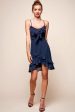 Bellisario Bow Front Ruffle Hem Dress Navy Hot on Sale