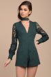 Vana Lacey Choker Romper Green on Sale