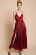 Ella Open Back Jumpsuit Burgundy Online Sale