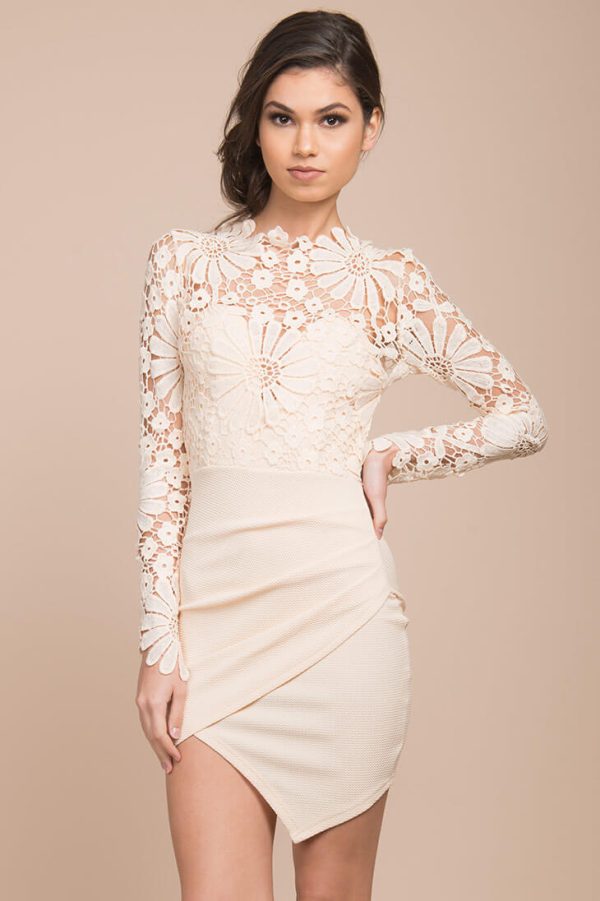 Zara Crochet Dress Beige For Discount