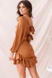 Sydney Double Bow Back Dress Copper Hot on Sale