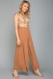 Ayelle Wide Leg Dress Pant Camel Hot on Sale