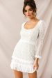 Birkin Long Sleeve Sheath Dress White For Cheap