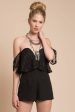 Adeline Lace Open Back Club Party Romper Black Fashion