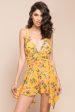 Brynna Floral Romper Yellow Mustard Fashion