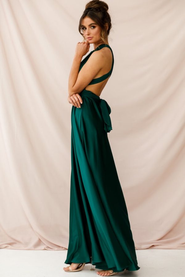 Ariana Multiway Maxi Dress Green Jade For Sale