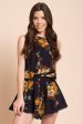 Alianna Floral Halter Romper Navy Online now