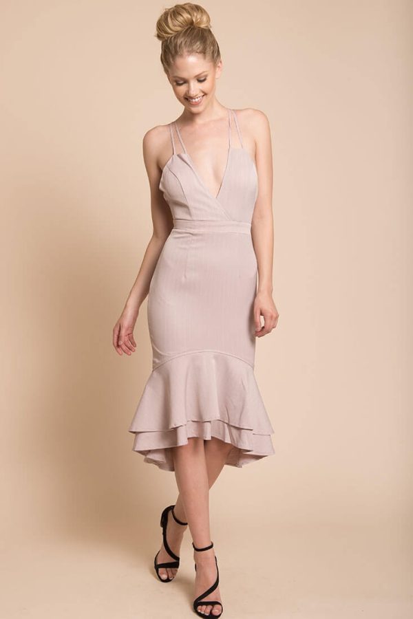 Avery Thin Strap Wedding Guest Dress Blush Online now