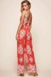 Angie Tie Back Jumpsuit Red For Sale