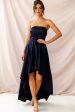 Belle Strapless High-Low Hem Dress Navy For Sale