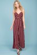 Kallie Striped Jumpsuit Wine For Cheap