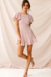 Isabelle Angel Sleeve Empire Dress Blush Online now