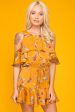 Camila Floral Off The Shoulder Romper Orange Supply