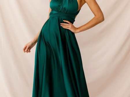 Ariana Multiway Maxi Dress Green Jade For Sale