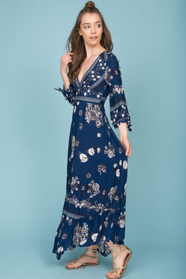 Zaika Maxi Dress Navy For Discount