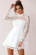 Amelia Lace Overlay Peek A Boo Dress White Online Hot Sale