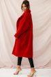 Berlin Notched Lapel Longline Fleece Coat Red Online