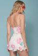 Charlotte Pool Party Floral Print Romper White & Pink Online Sale