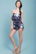 Fiesta Floral Ruffle Party Romper Navy Hot on Sale