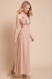 Summer Wedding Embroidered Floral Maxi Dress Mocha on Sale