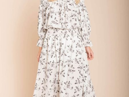 Aiyana High Slit Floral Maxi Dress White Supply