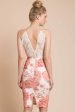 Isla Floral Bodycon Dress White Orange For Discount