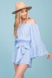 Brisk Bell Sleeve Romper Blue & White | Sophisticated | Selfie Leslie Supply