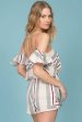 Eileen Striped Romper Grey   Red Hot on Sale