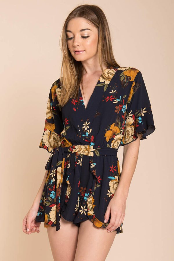 Abril Floral Romper Navy Online