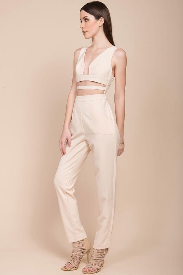 Beverly cutout Dressy Jumpsuit Blush Online Sale