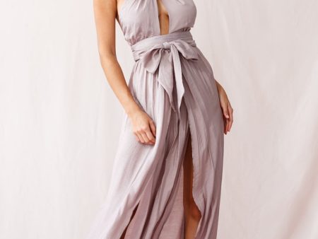 Athena High Split Maxi Dress Mauve on Sale