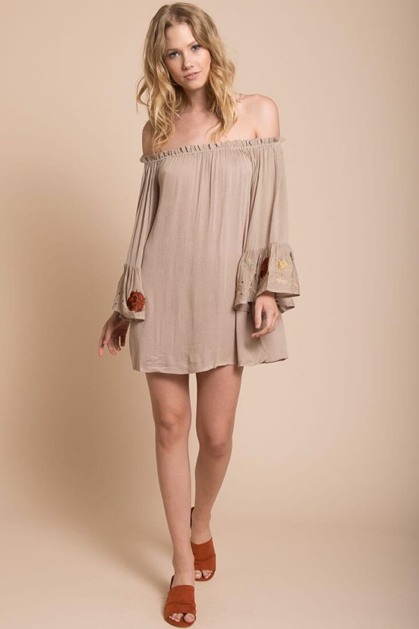 Aubree Loose Dress Taupe Cheap