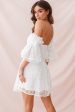 Arna Bell Sleeve Embroidery Dress White Online now