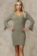 Amber Bodycon Sweater Dress Khaki on Sale