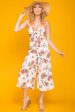 Khloe Floral Summer Bow Tie Jumpsuit White Hot on Sale