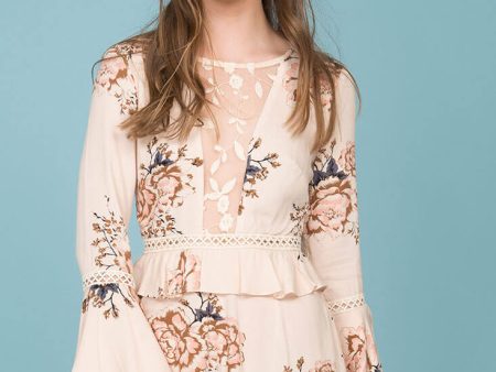 Dorothy Floral Print Romper Beige Online Hot Sale