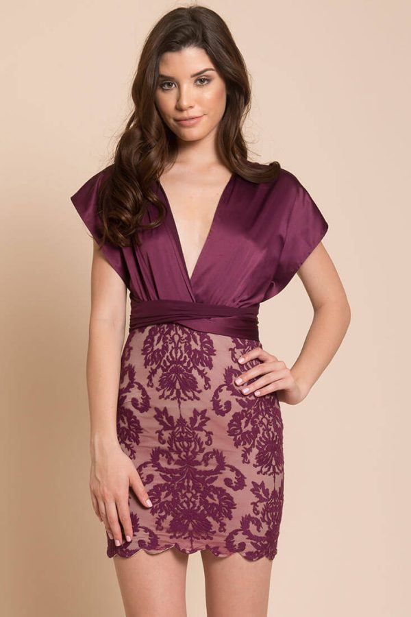 Kinsley Cross Back Dress Plum Online