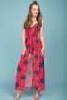 Annika Floral Maxi Romper Red Sale